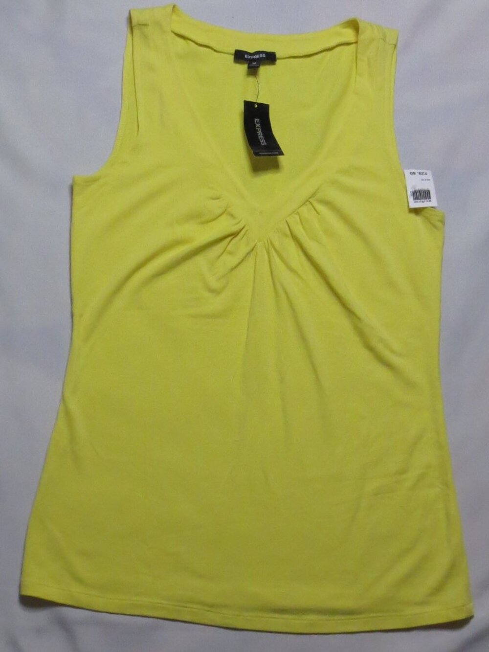 NWT EXPRESS womens TANK TOP yellow V-NECK super soft CASUAL shirt SUMMER SIZE M